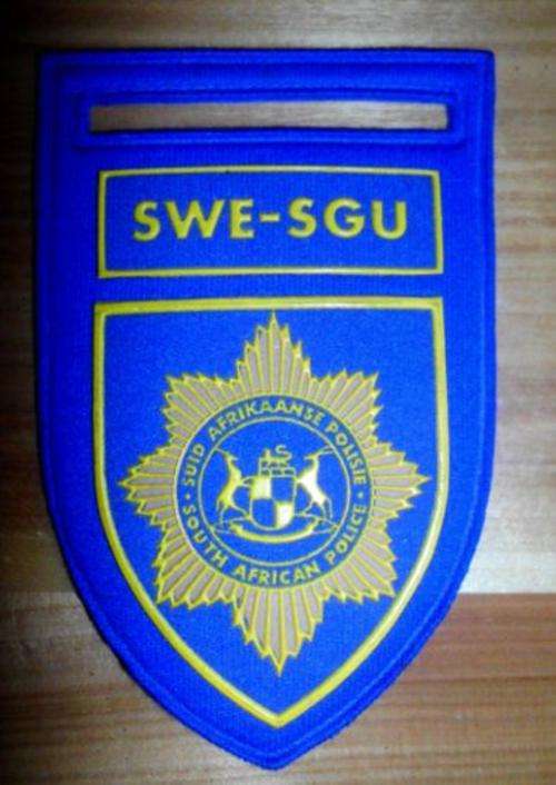 OLD SAPD-SAPS SHOULDER FLASH SWE-SGU-SPECIAL GUARD UNIT