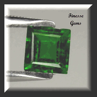 0.66 ct. Square cut Chrome Green Natural Diopside
