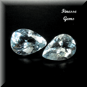 1.39 ct. Pear Cut Light Blue Natural Aquamarine 2 pcs