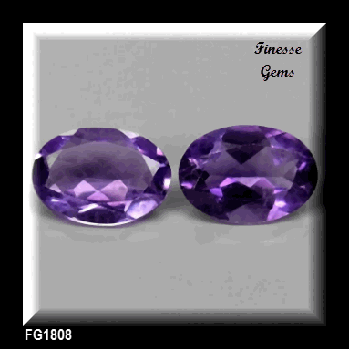 1.11 ct. Beautiful Flawless  Oval Cut Purple Natural Amethyst Pair