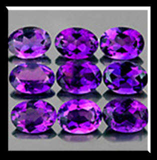 3.85 (tcw) 9 pcs Oval-Cut AAA  Violet Natural Amethyst