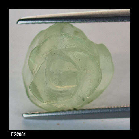 5.66 cts. hand carved flower green prehnite