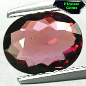 NATURAL OVAL RICH CHERRISH RED TANZANIA RHODOLITE  1.41 CT.