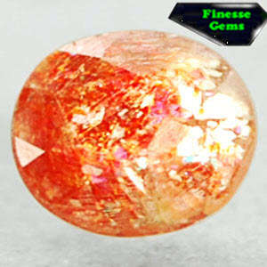 1.43 CT. RARE NATURAL OVAL SPARK COPPER HEMATITE CONFETTI ILLUSION SUNSTONE