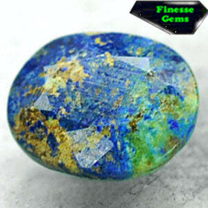 4.64 CT.NATURAL OVAL BROWN PATCH AZURE BLUE TENORITE AZURITE CHRYSOCOLLA