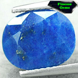 3.26 CT.NATURAL OVAL WHITE GOLDEN PYRITE MATRIX AZURE BLUE AFRICA LAPIS LAZULI