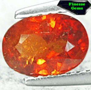 NATURAL OVAL RED ORANGE NAMIBIA SPESSARTITE GARNET 1.46  CTS