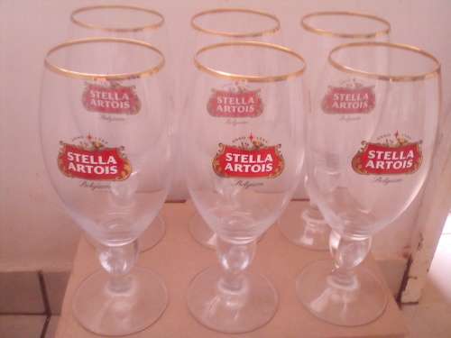 STELLA ARTOIS 500ML BEER GLASSES x6
