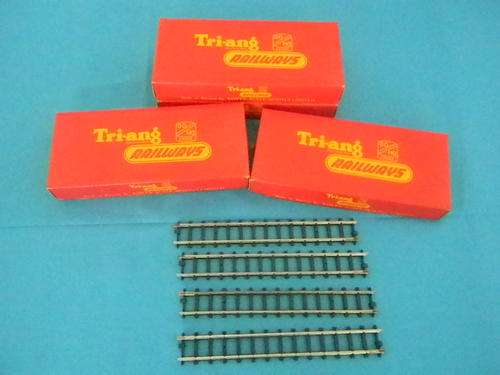 HO/OO TRI-ANG R. 190 STRAIGHT TRACK SERIES 3, 12PCS PER BOX