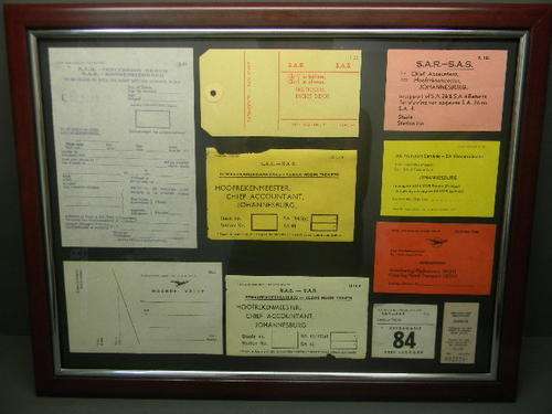 FRAMED SAR OLD TRAIN LABLES