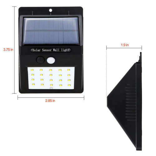 20 LED Solar Power PIR Motion Sensor Wall Light Outdoor Garden Waterproof Lamp