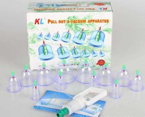 Pull Out Vacuum Cupping Apparatus 12 Cups Therapy Body Massage Pump