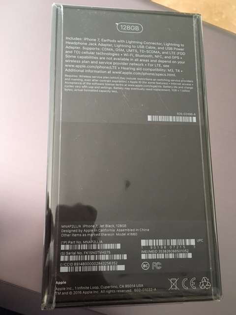 BRAND NEW SEALED IPHONE 7 128GB JETBLACK 1 YR WARRANTY UNLOCKED