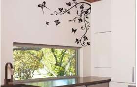 Vinyl Wall Art / Ivy butterflies