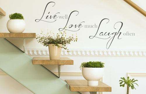 Wall decal- Live well Quote Vinyl Wall art sticker tattoo for all rooms.