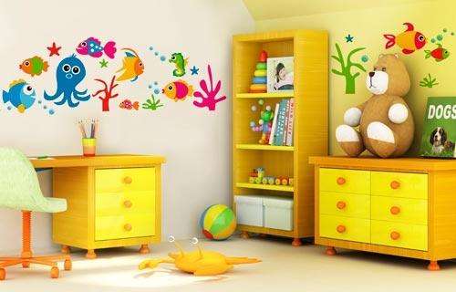 Wall decal- Under the sea Wall art sticker tattoo for kids room, border also avail.