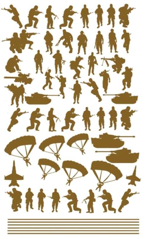 Toy soldiers 63 items Wall decal- Vinyl Wall art sticker tattoo for kids rooms.
