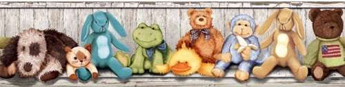 Cuddle buddies teddy bear 4.6m border for kids babies room or nursery.
