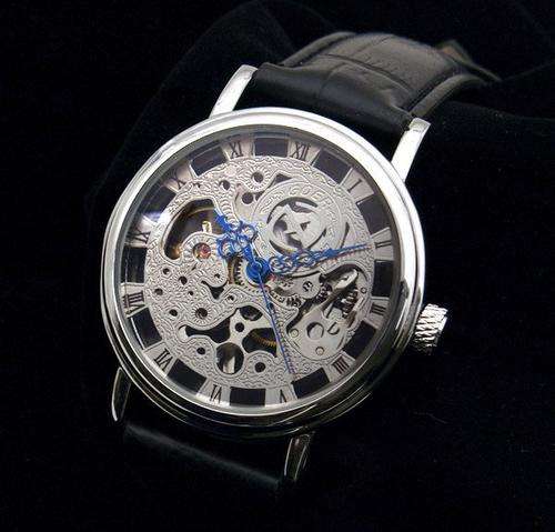 COST PIRCE!!! Goer Skeleton Luxury Stainless Steel Stem-Winder Automatic Wrist Watch (Unisex)