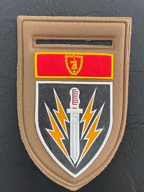 61 Mech Battalion Flash with Army Battle school Bar. Left Arm.