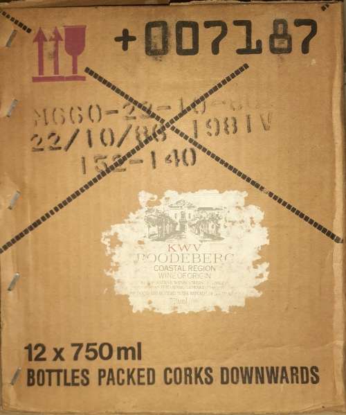 Two boxes (24 bottles) collectable wines: KWV Cabernet Sauvignon 1982 and KWV Roodeberg 1981