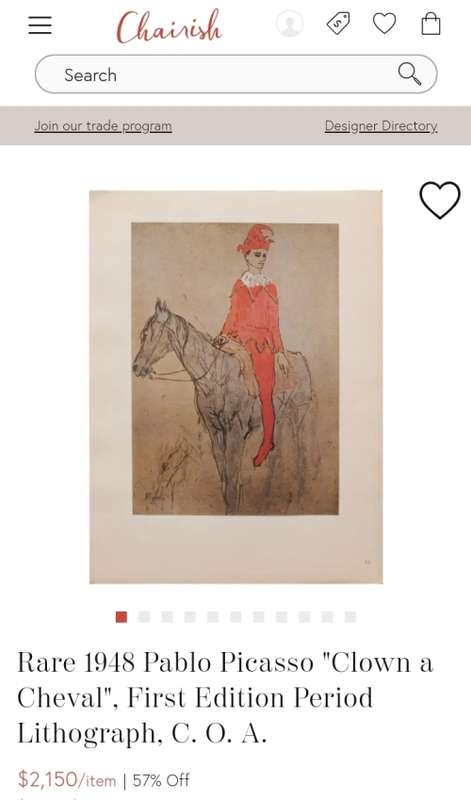Bargain! Pablo Picasso (1881 - 1973) `Arlequin et cheval` NYGS Lithograph Print