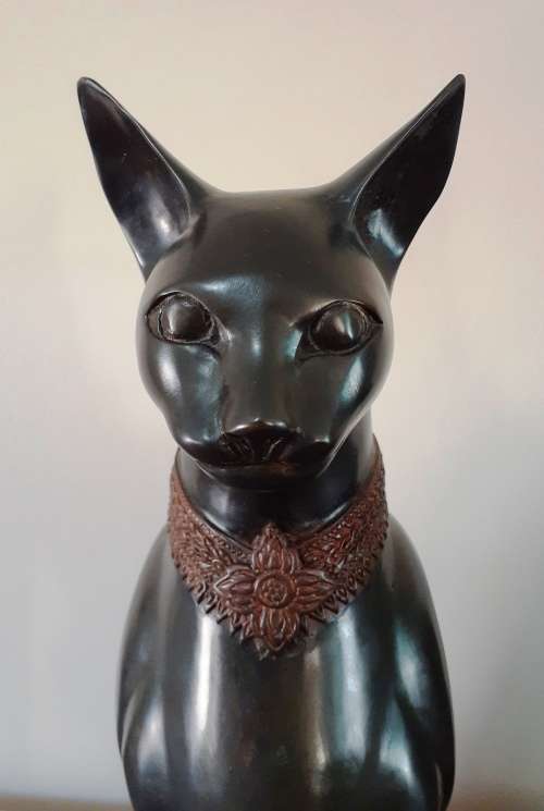 Stunning Pair of Bronze Cat Statues (c.1930) by Artist A. Tiot
