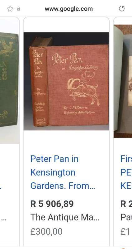 Rare Antique Book - Peter Pan in Kensington Gardens  - Printed 1909