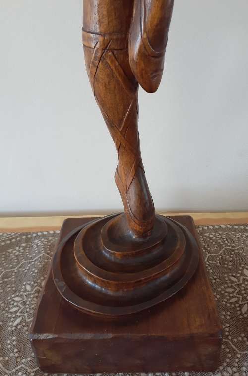 Rare Antique Ballerina Wooden Sculpture c.1920