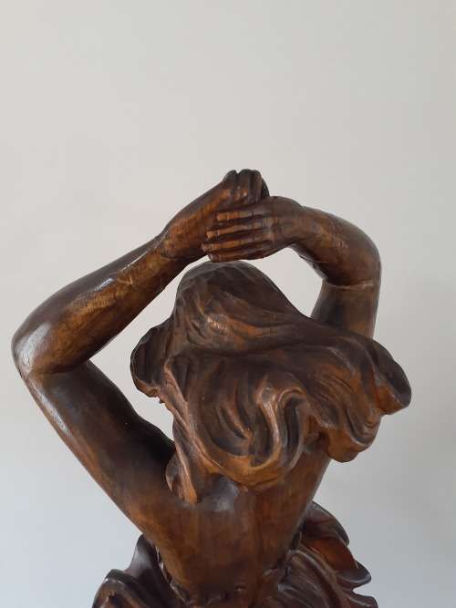 Rare Antique Ballerina Wooden Sculpture c.1920