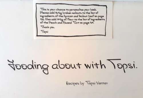 Collectable and Very Rare Chef`s Cookbook by Topsi Venter