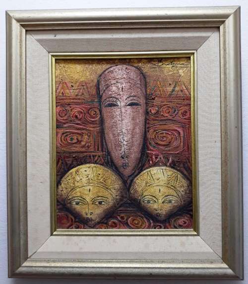 Beautiful Signed Indian Hindu Oil painting on canvas by artist Santram