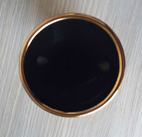 Lovely Handmade Greek Ceramic Vase, 24K Gold on Black