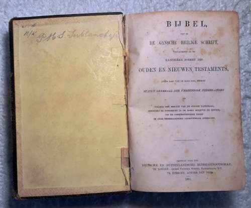 Antique 1891 Dutch Staten Generaal Bijbel