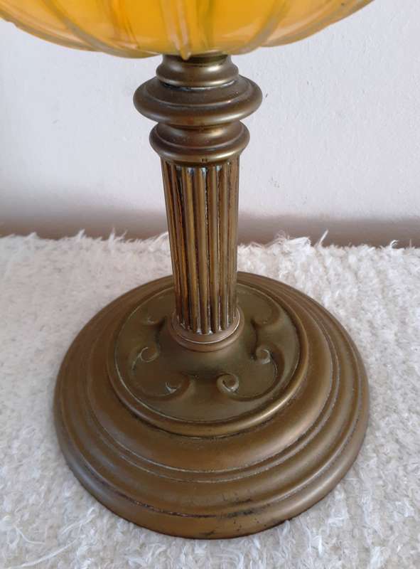 Antique Brass/Glass Oil Lamp Duplex (double wick)
