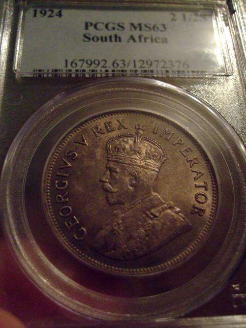 1924 2.5 Shillings MS63 - Extremely rare in MS