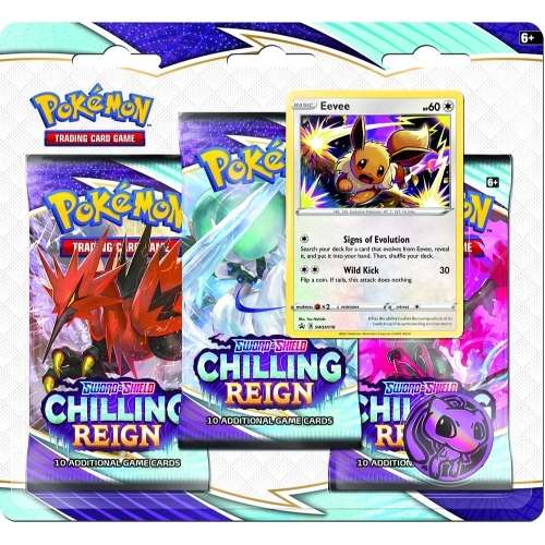 Pokémon Sword and Shield 6: Chilling Reign - 3-Pack Blister