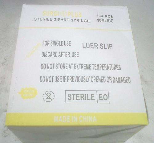 STERILE 3 - PART 10 MM SYRINGE -- BOX OF 100