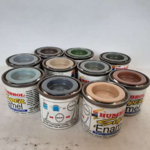 Humbrol Paint mixed lot of 10 different colours in Tins