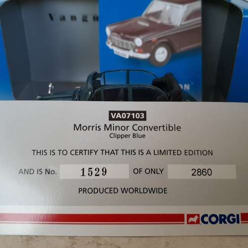 Corgi Vanguards Ltd Edition Morris Minor Convertible Mint Boxed