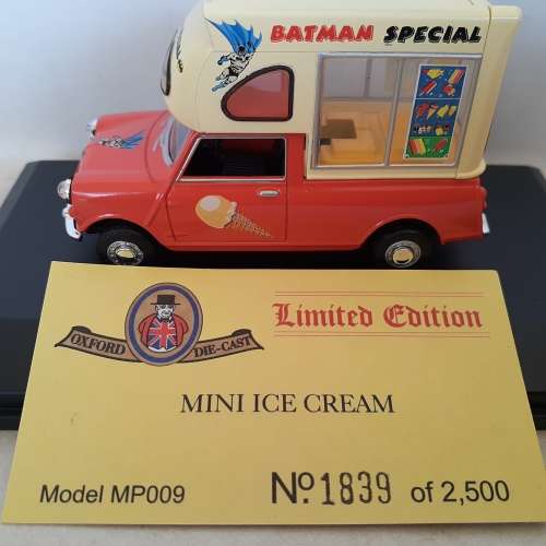 Oxford Die Cast Ltd Edition Mini Ice Cream Van Batman Special Mint Boxed