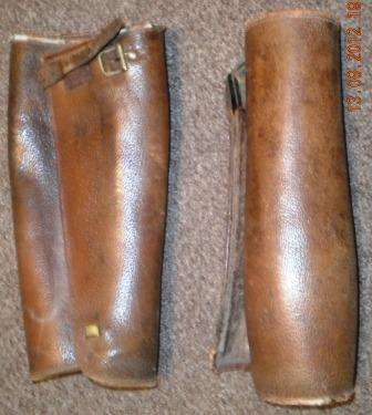 FOR THE SERIOUS COLLECTOR. WHAT A RARE FIND.SECOND WORLD WAR ARTICLE. LEATHER LEGGINGS( KOMASTE ) .