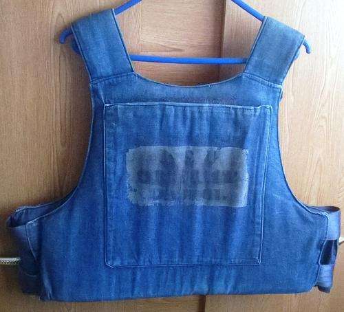 Ex South African Police Dated 1993 Bulletproof Jacket. Denim Material Outer. View Pictures