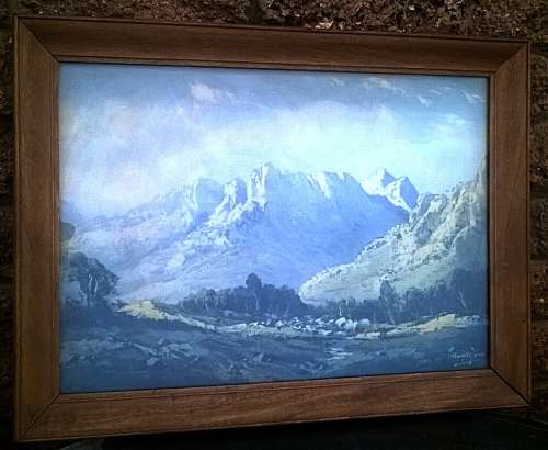 THE MOUNTAIN STREAM Print by Tinus de Jongh. 52.5 cm x 39 cm with Frame.