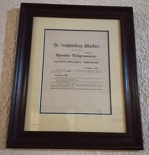 Rare & Original Framed Boer War Special Telegram from De Zoutpansberg Waghter 1900