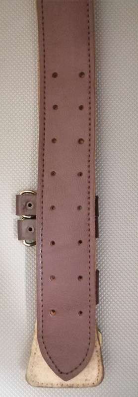 Vintage Soviet Military Genuine Leather Belt with Brass Buckle. 101cm Length x 5cm Width.
