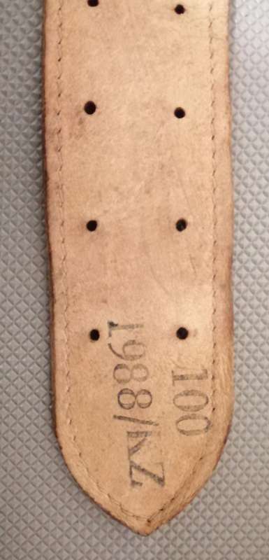 Vintage Soviet Military Genuine Leather Belt with Brass Buckle. 101cm Length x 5cm Width.