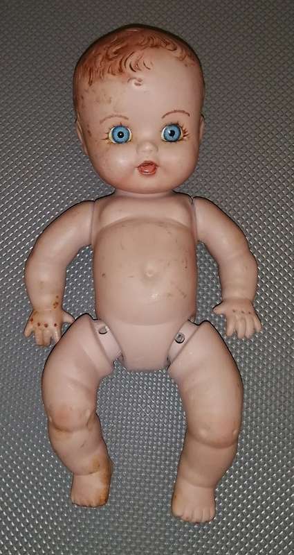 Composite Baby Doll. Bisque / Porcelain . 22cm tall. No damage