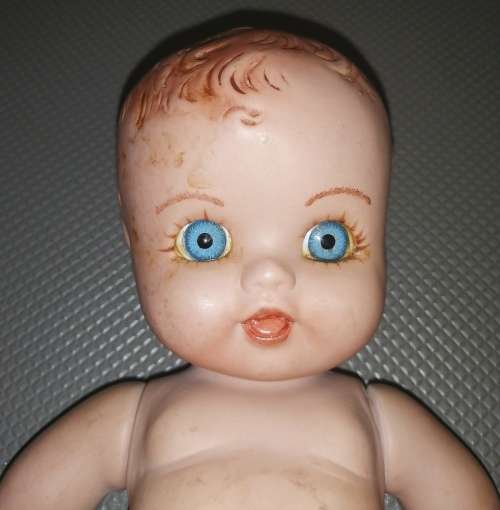Composite Baby Doll. Bisque / Porcelain . 22cm tall. No damage