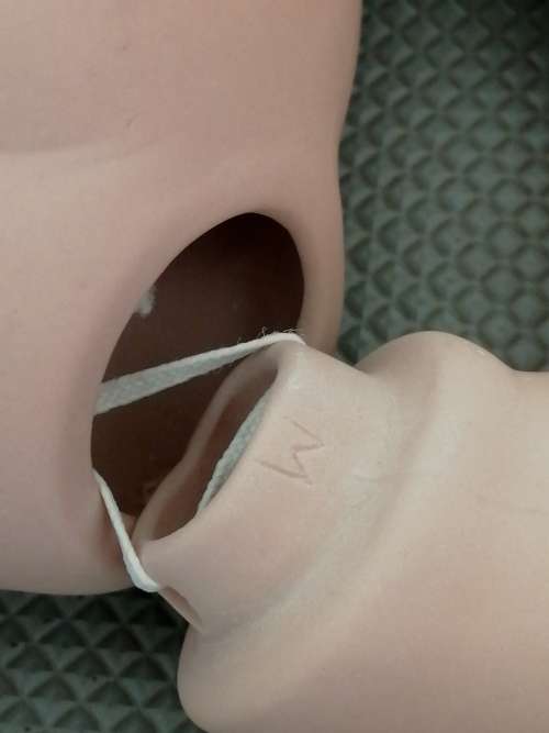 Composite Baby Doll. Bisque / Porcelain . 22cm tall. No damage